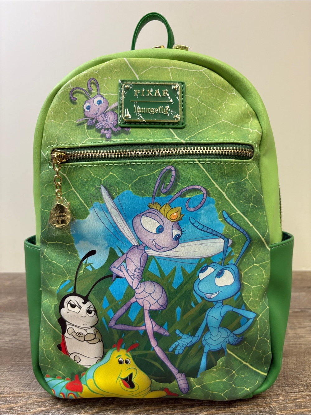 Loungefly Pixar A Bug’s Life Mini Backpack Green Dot Princess Atta Flik Heimlich